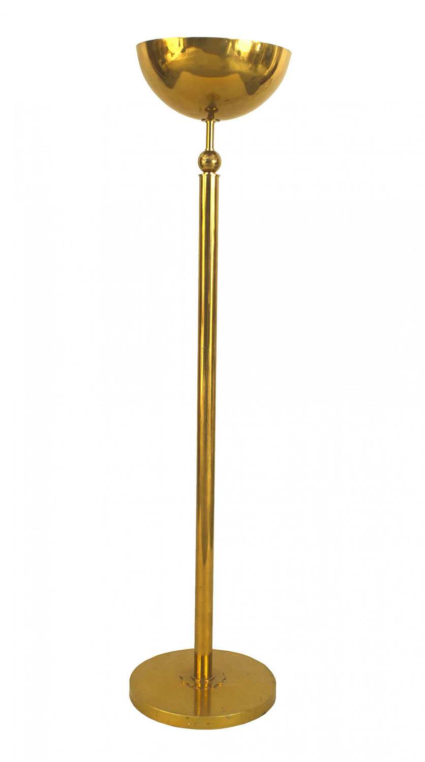 French mid century brass floor lamp