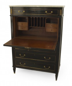 French Louis XVI Style ebonized secretary desk 3