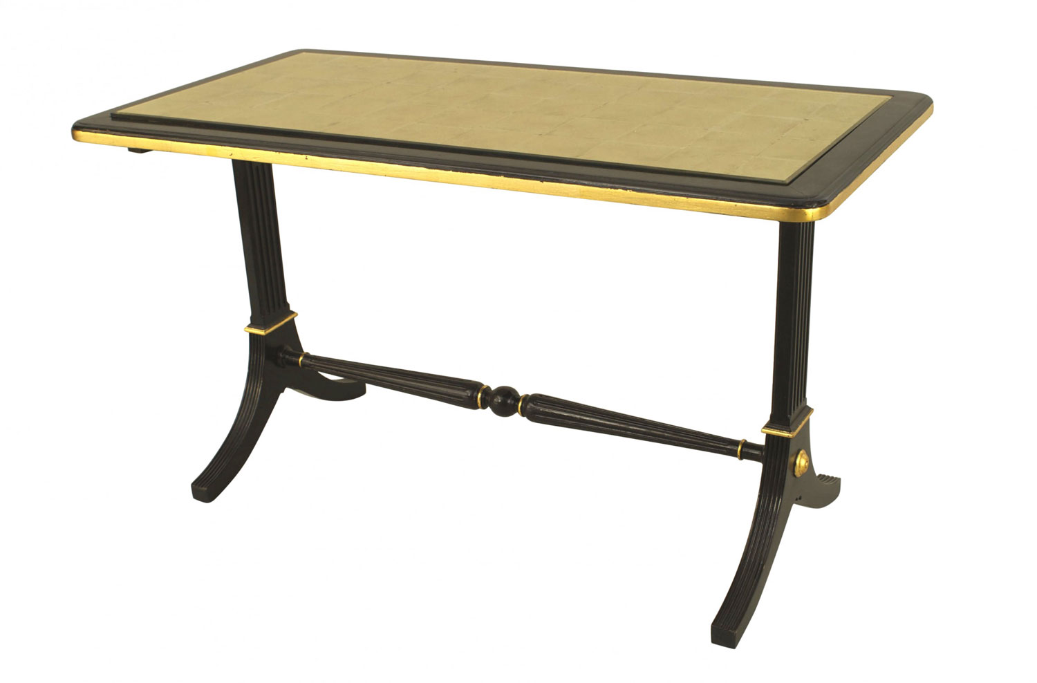 French ebonized and gilt coffee table