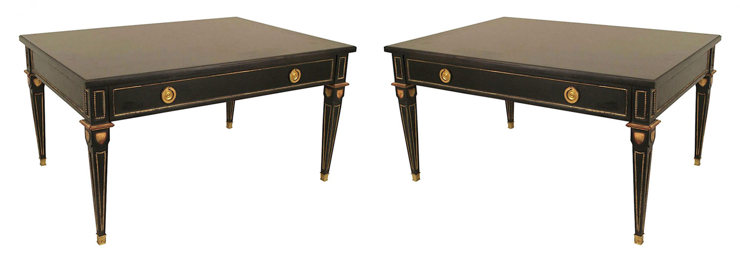 French ebonized and gilt coffee tables 1