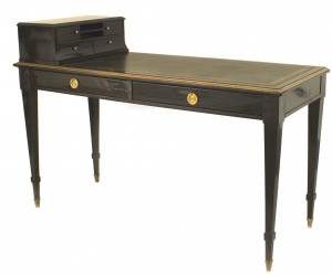 Jansen ebonized and black leather desk