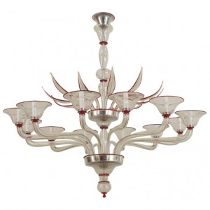 Italian venetian murano glass feather chandelier 14