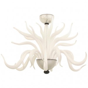 Italian venetian murano white glass chandelier 1