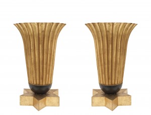 Art deco style gilt resin planters