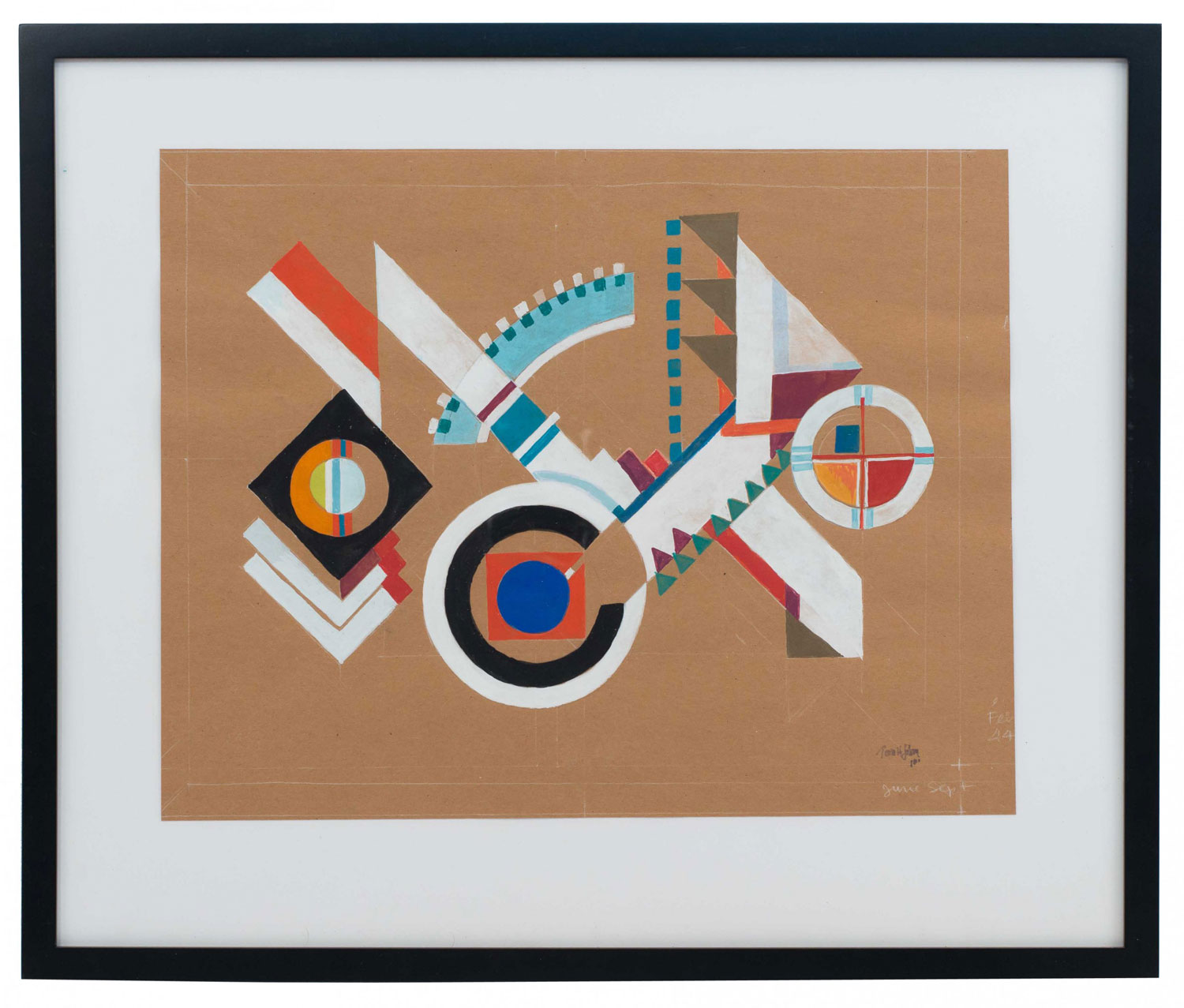 Contemporary gouache abstract painting 21