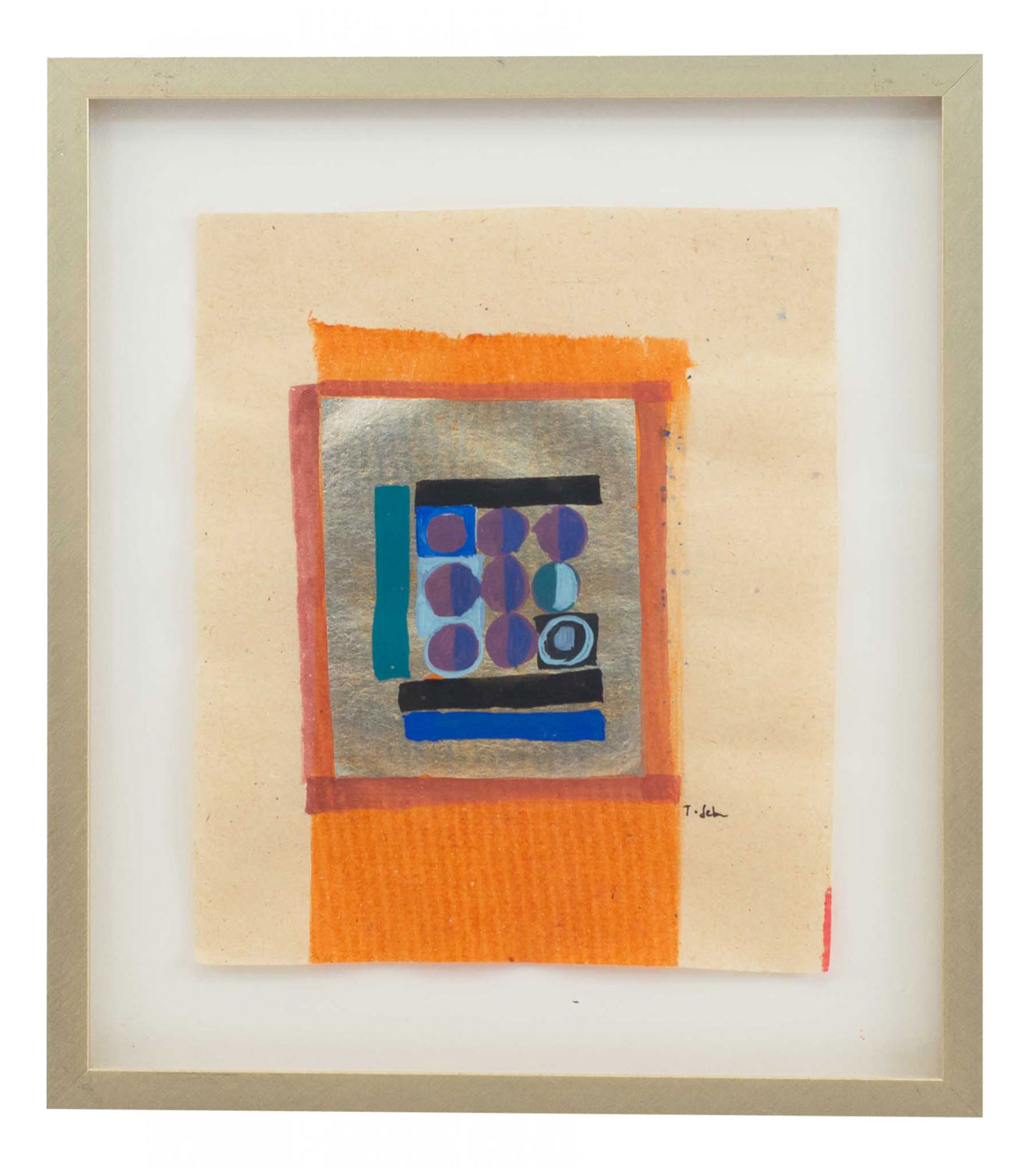 Contemporary gouache abstract painting