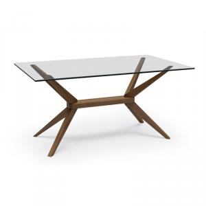 Magna mid century walnut and glass dining table