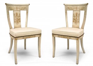 Italian neo classic floral side chairs