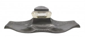 German art nouveau pewter inkwell 1