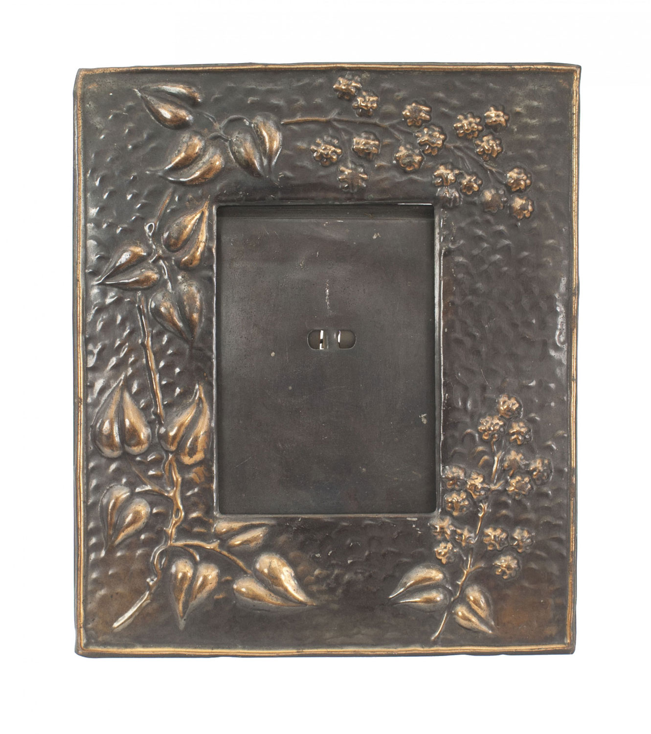 Arts crafts hammered metal picture frame