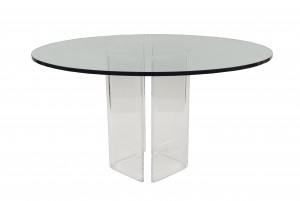 Contemporary clear glass dining table