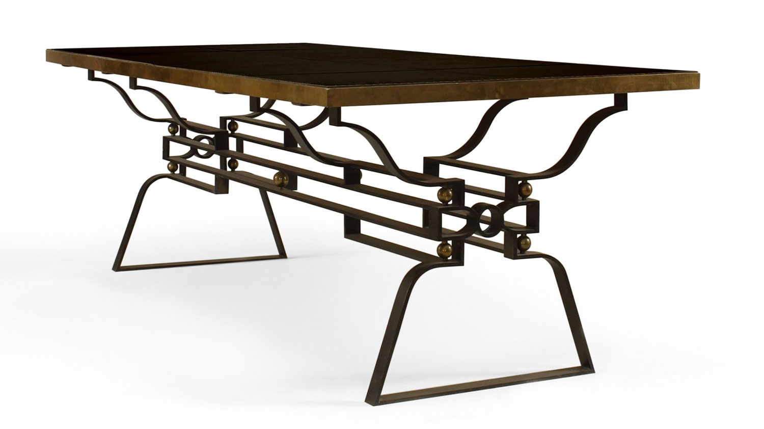 French post war iron geometric dining table