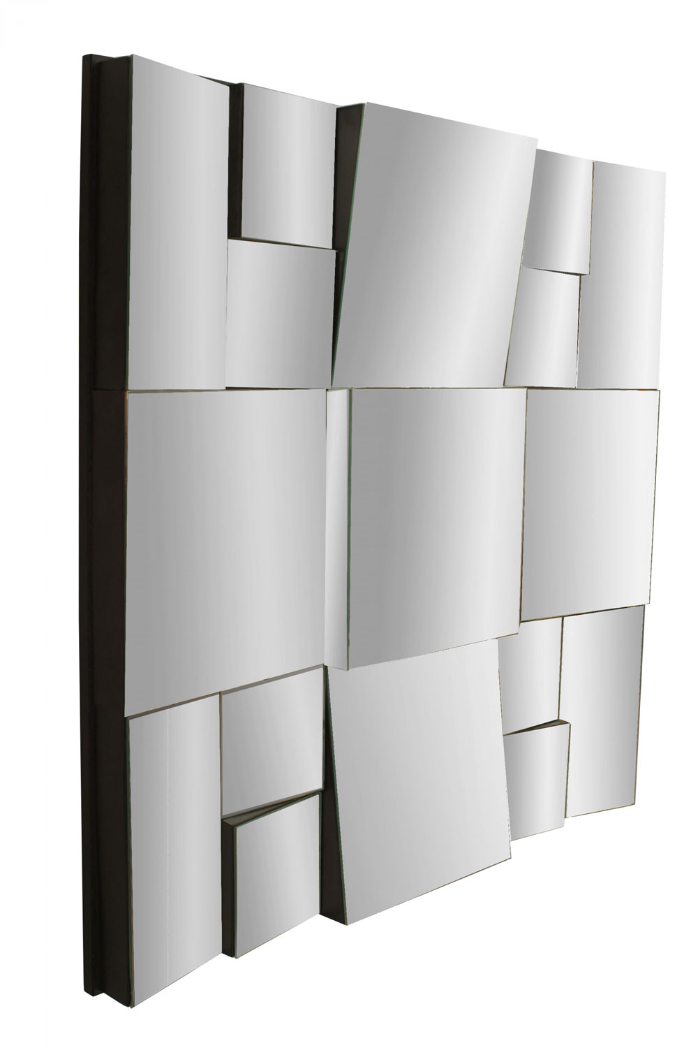 Modern cubist design neal small multi faced wall mirror 1