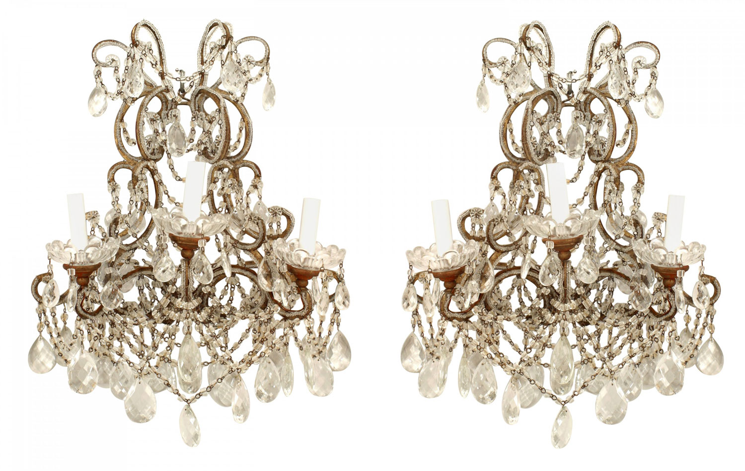 Italian venetian bagues style crystal wall sconces 1