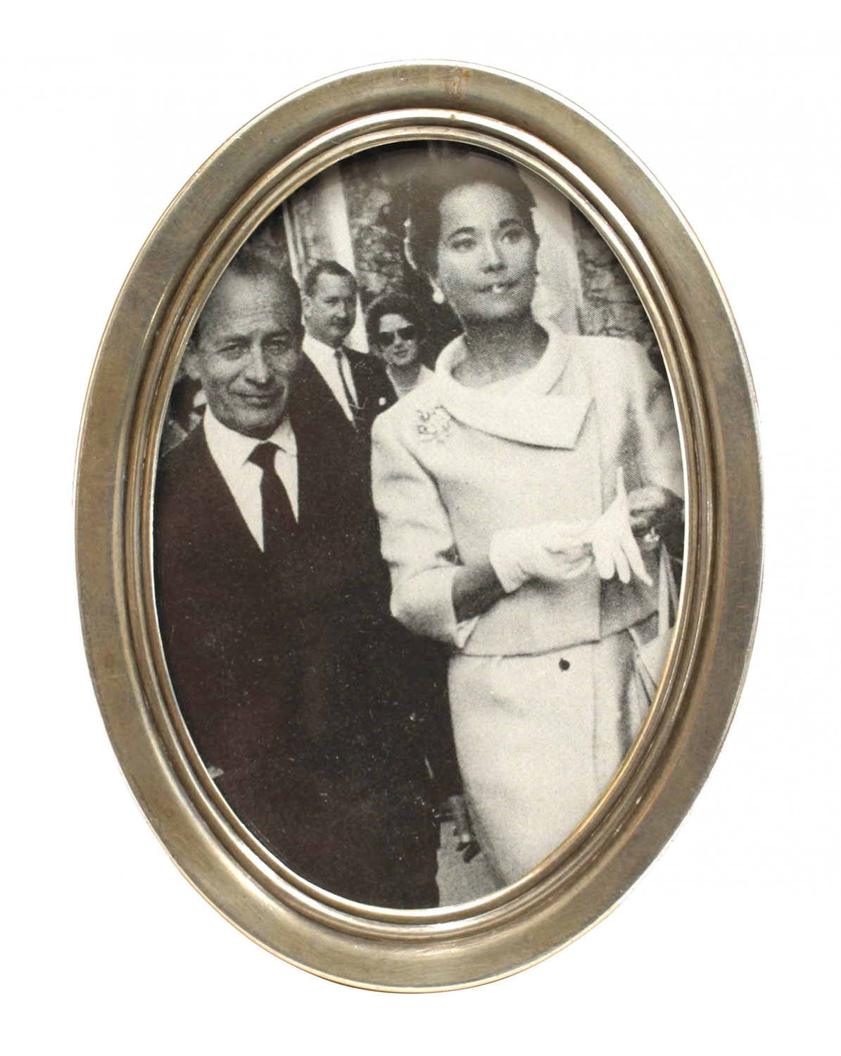American art deco silver oval picture frame
