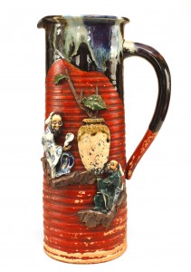 Japanese meiji terra cotta pitcher