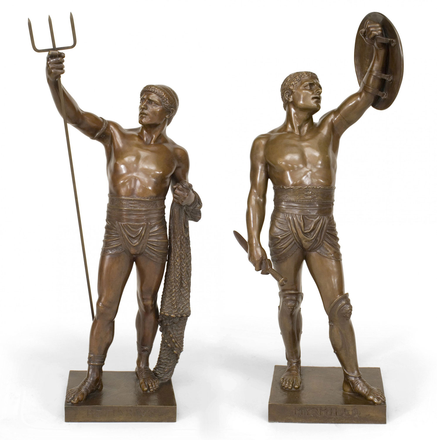 E guillemin bronze gladiator figures