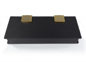 Rectangular dark gray leather box 1