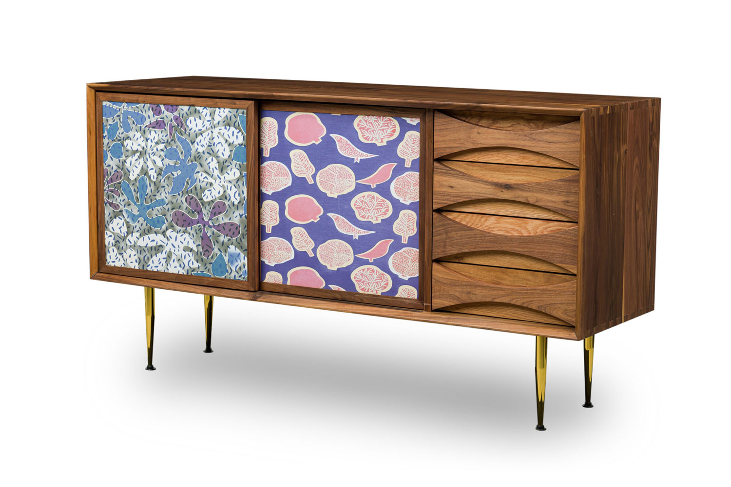 Mid century nature inspired credenza 1