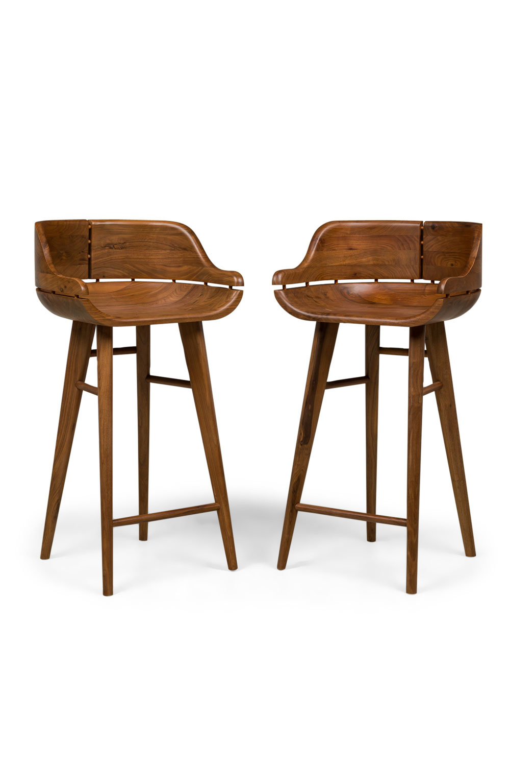 Curva solid walnut barstools by newel modern 1