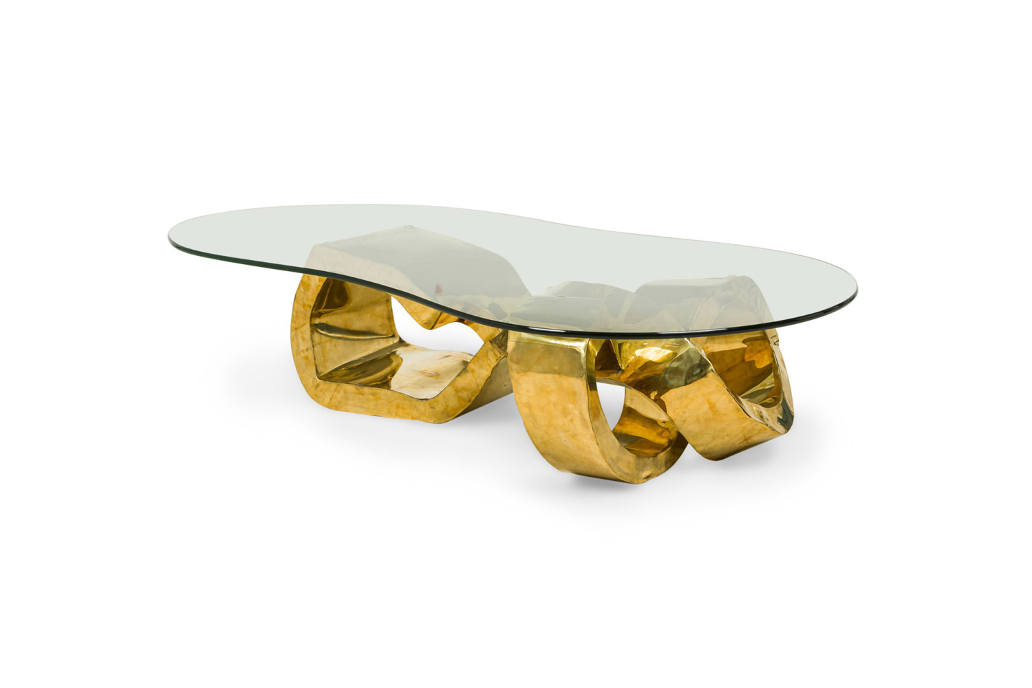 Fluxo dining table polished bronze by newel modern 1