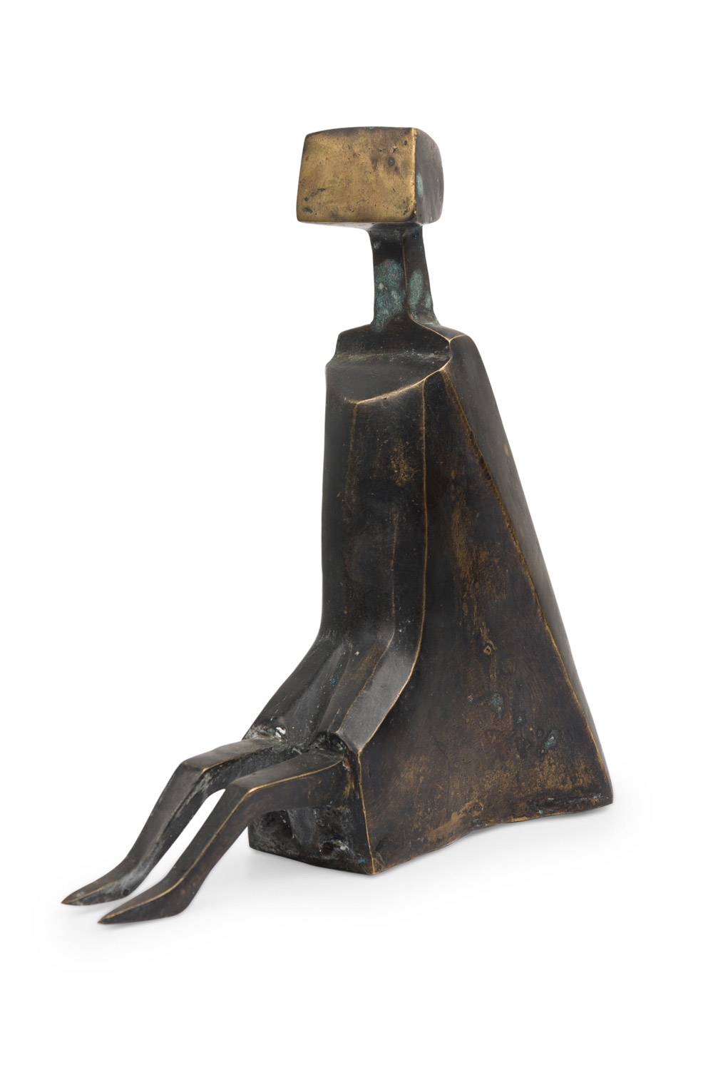 The seer bronze brutalist contemporary figural sculpture by newel modern c