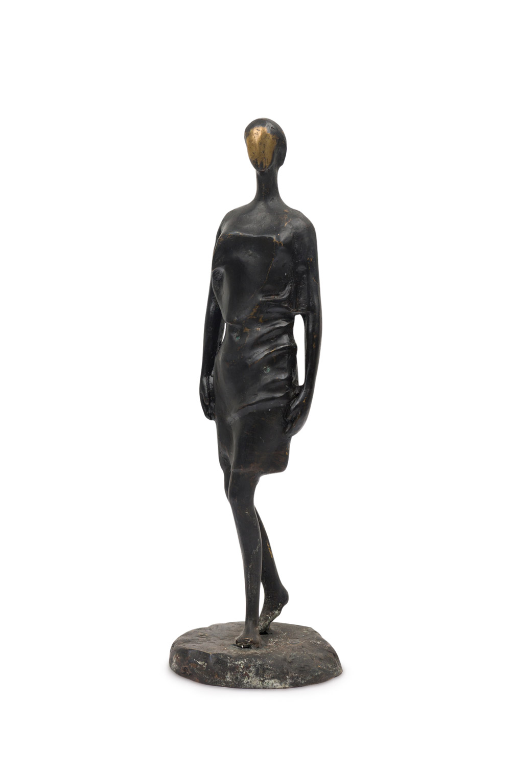 The pedestrian bronze brutalist contemporary figural sculpture by newel modern c