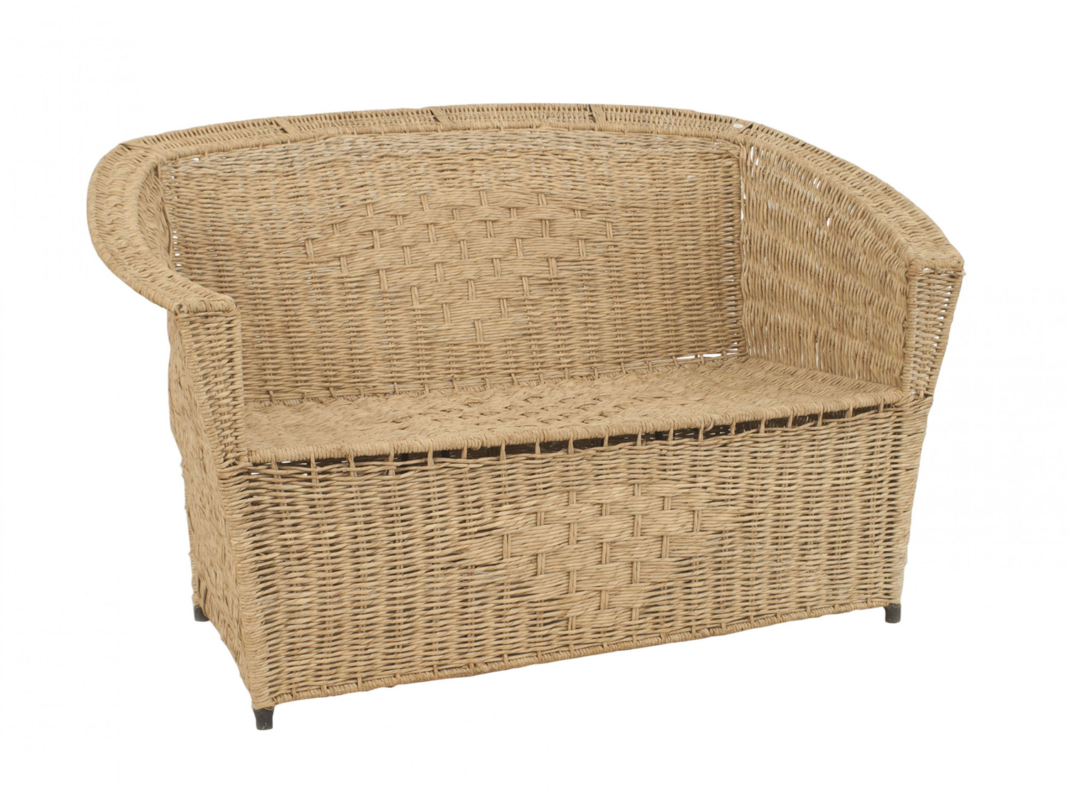 American rattan woven loveseat