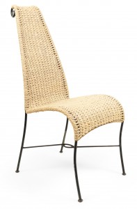 American post war rattan side chair