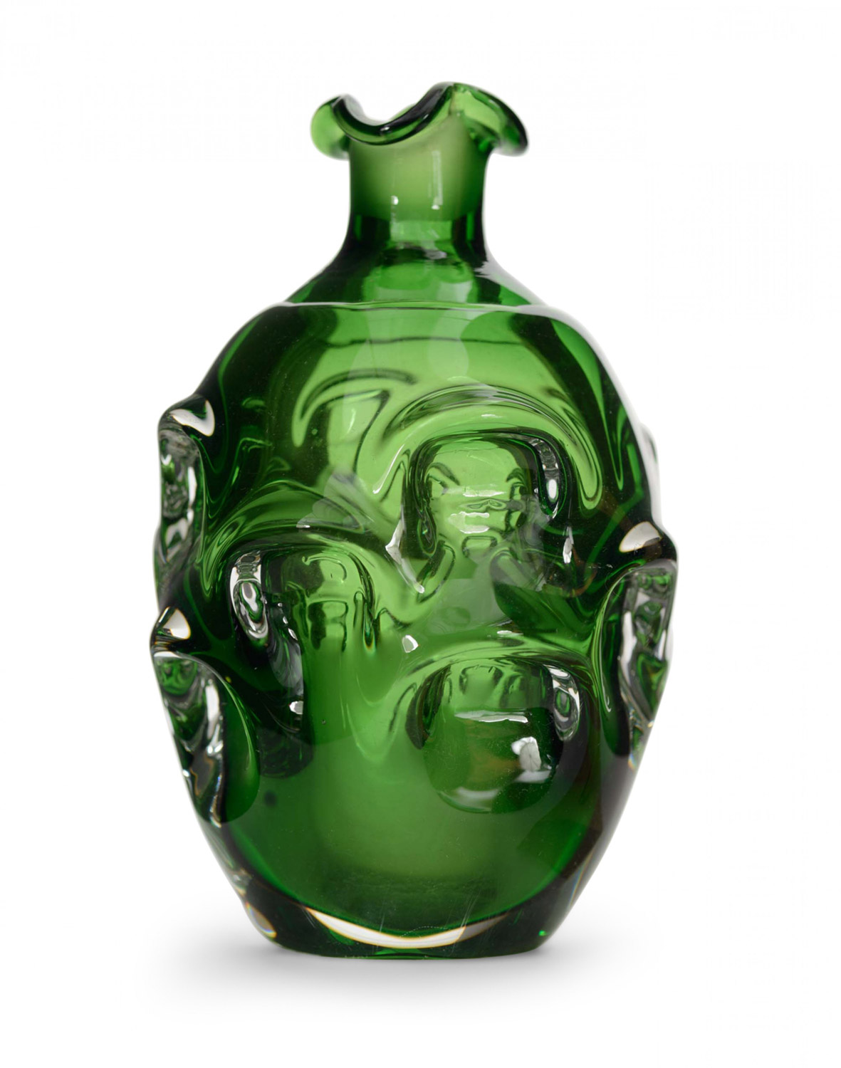 Green art glass vase 1
