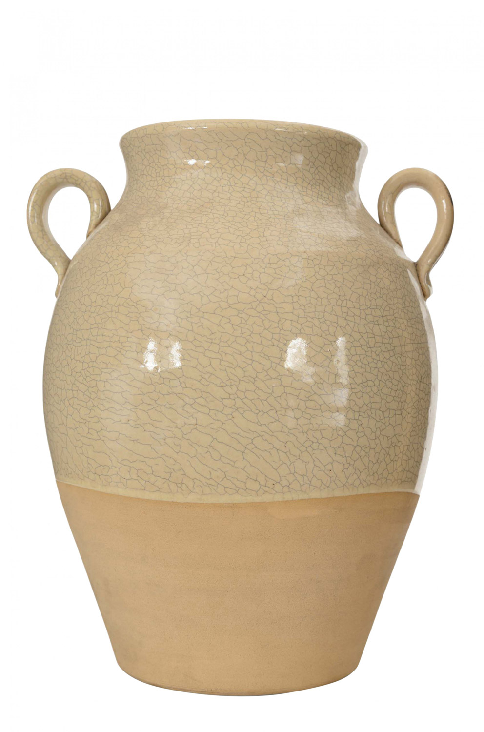 Beige glazed ceramic urn