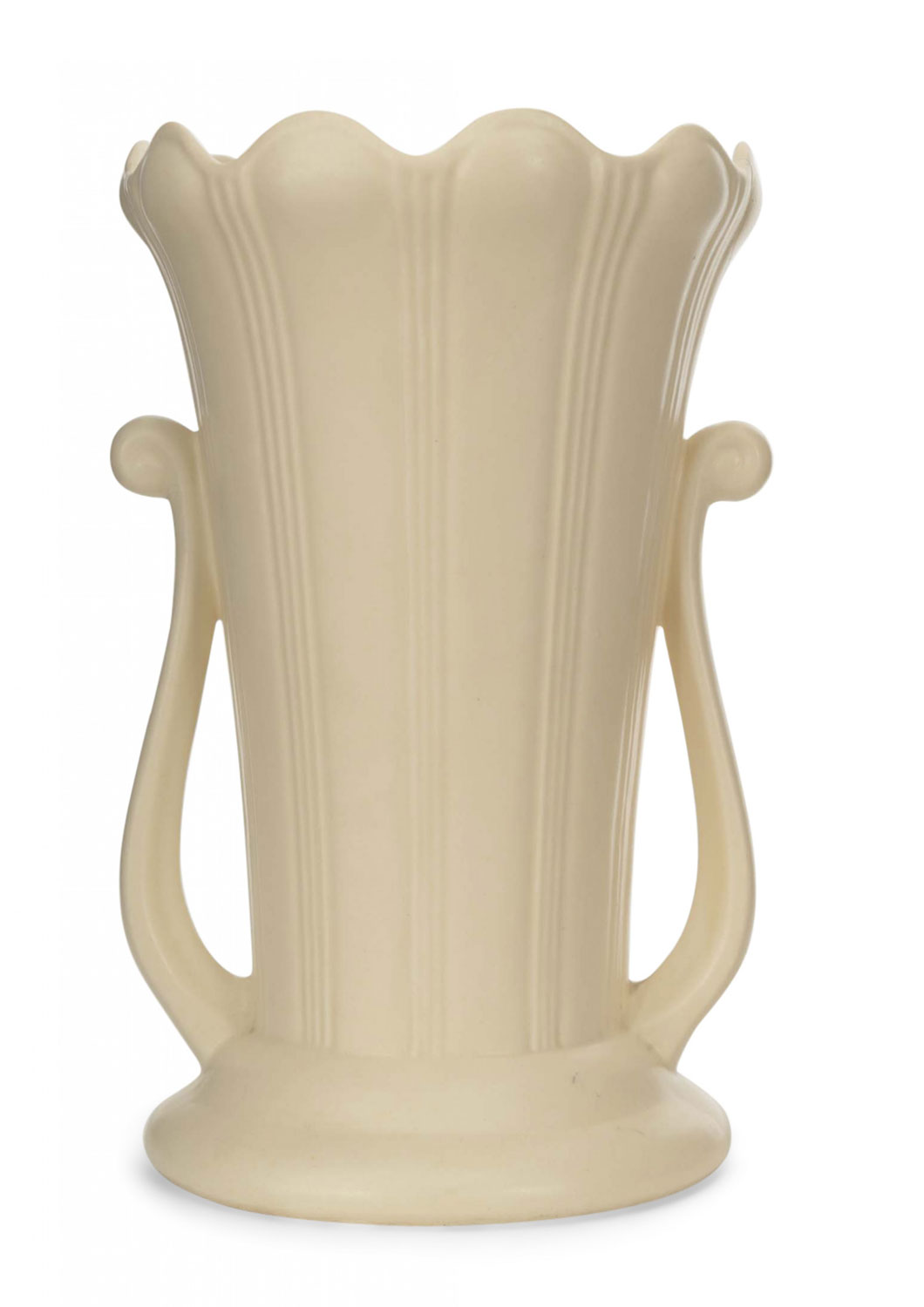 Vintage art deco style beige ceramic vase 1