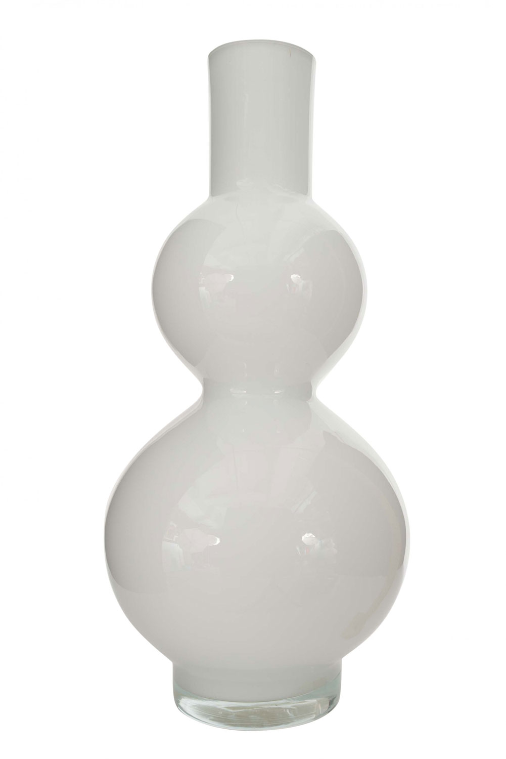 Scandinavian mid century lobed white glass vase 1