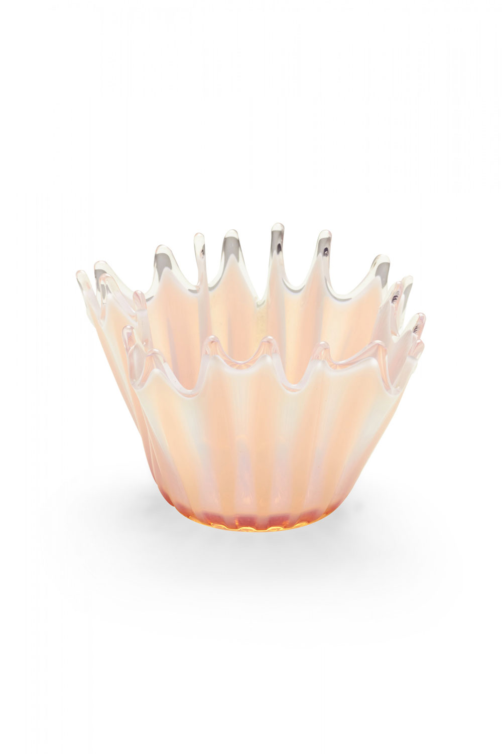 Vintage mid century pink fostoria handkerchief vase