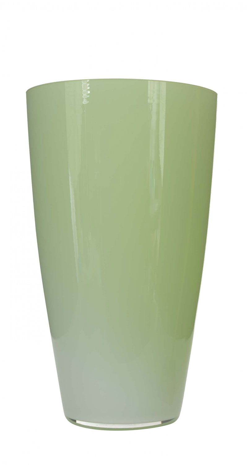 Scandinavian mid century light green glass vase