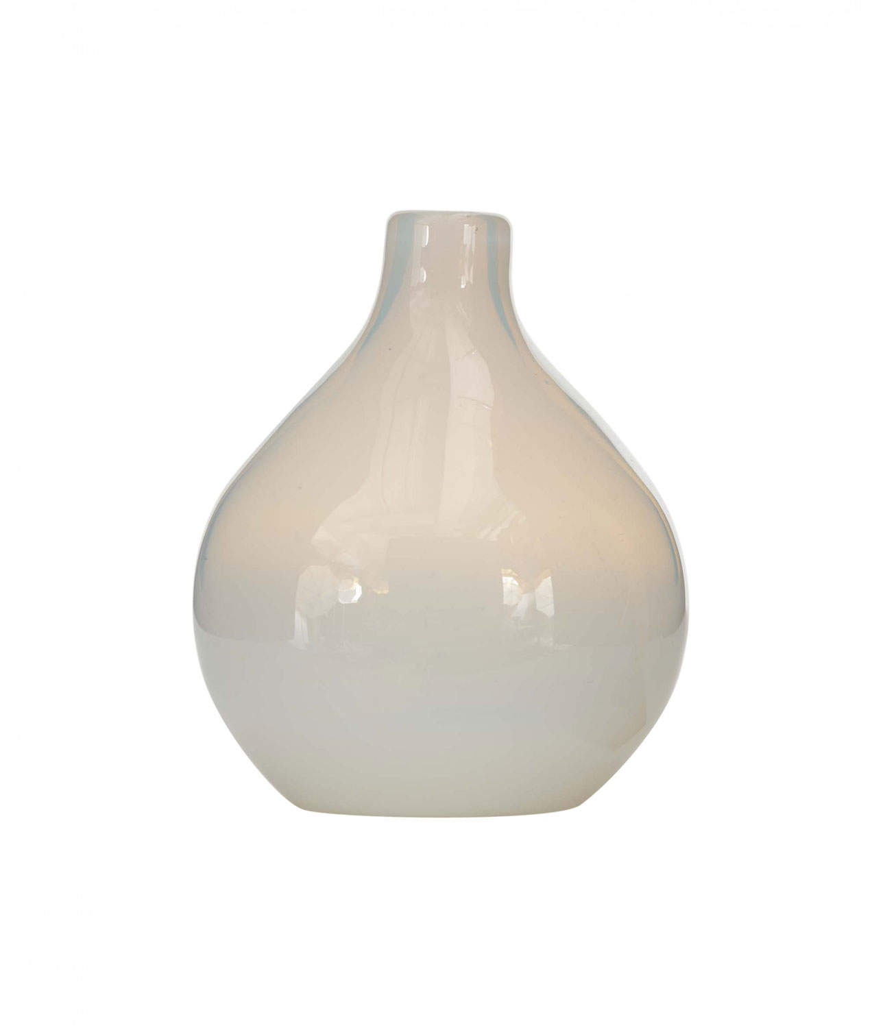 Scandinavian mid century white glass bud vase