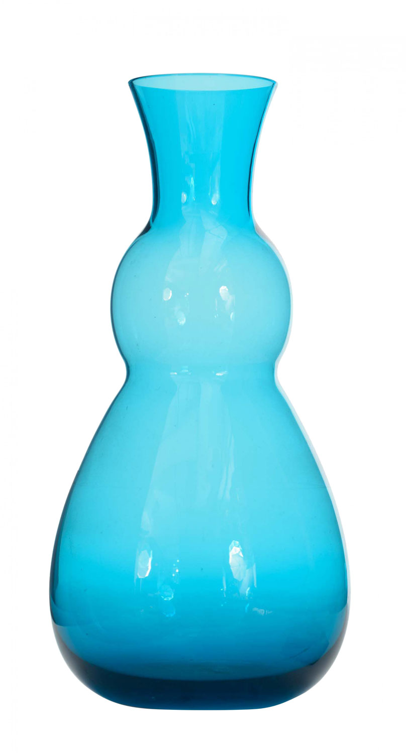 Turquoise glass bud vase