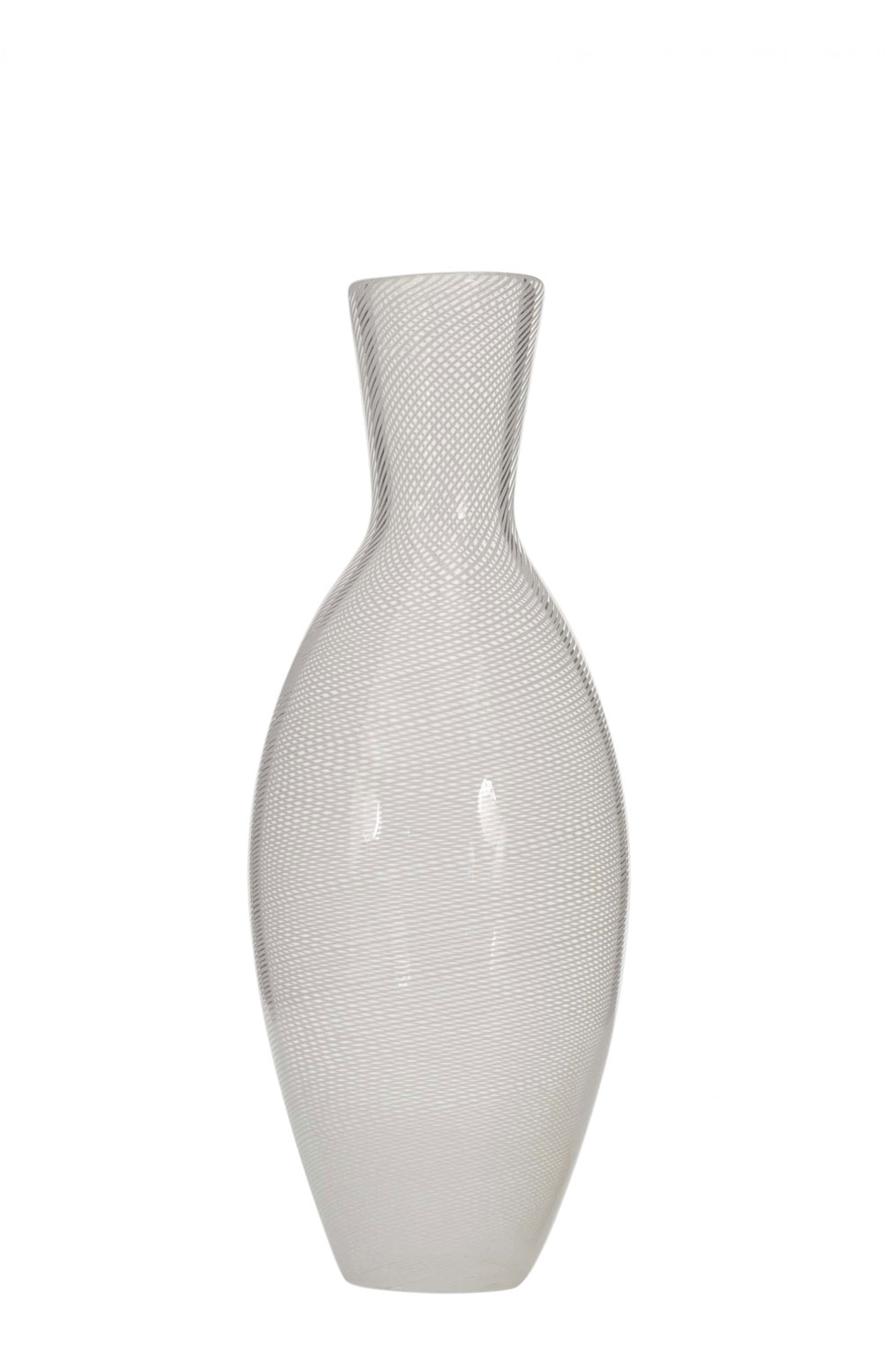 Italian murano style mid century white glass vase 1