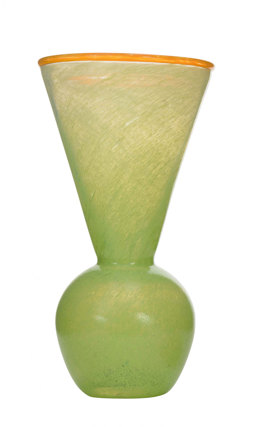 Vintage green art glass vase 1