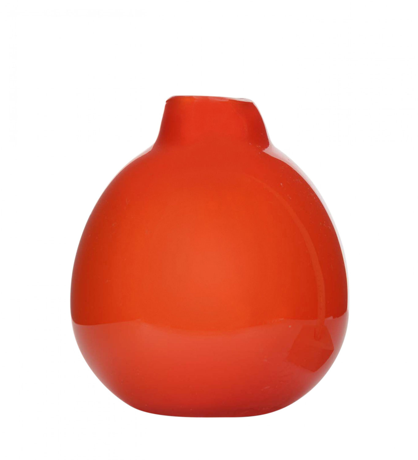 Scandinavian mid century red and white glass vase 1