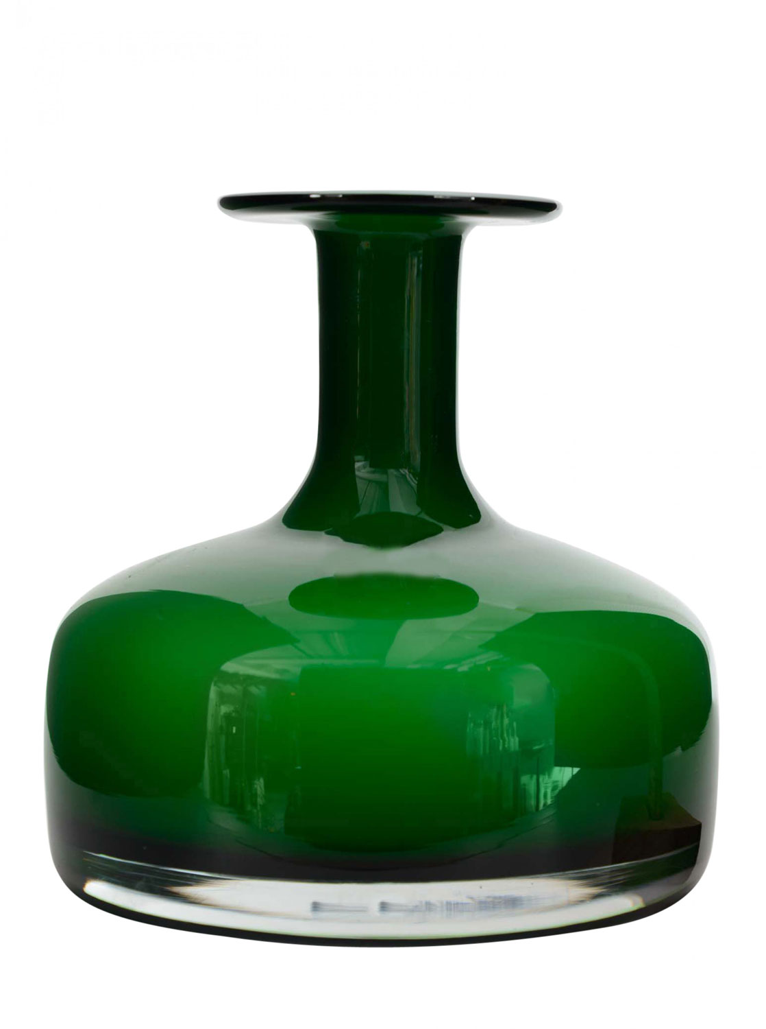 Danish mid century holmegaard green and white bud vase