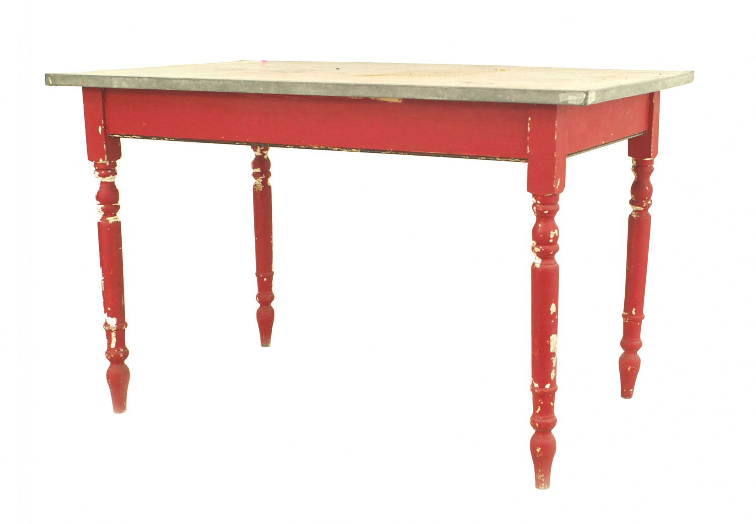 American country Style red painted work table
