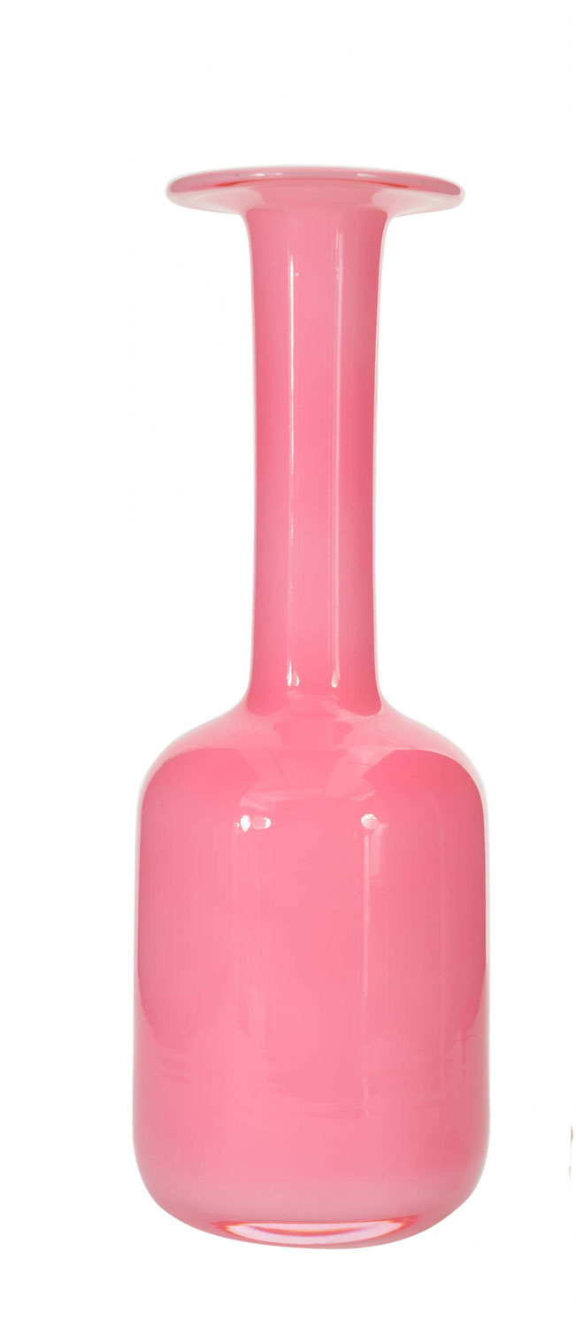 Danish mid century modern holmegaard pink glass vase