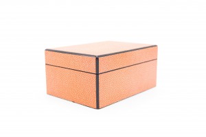 Rectangular orange shagreen box