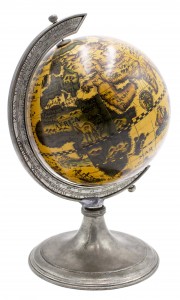 Italian renaissance metal desk globe