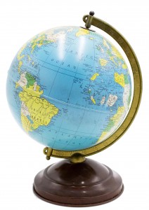 American mid century metal globe