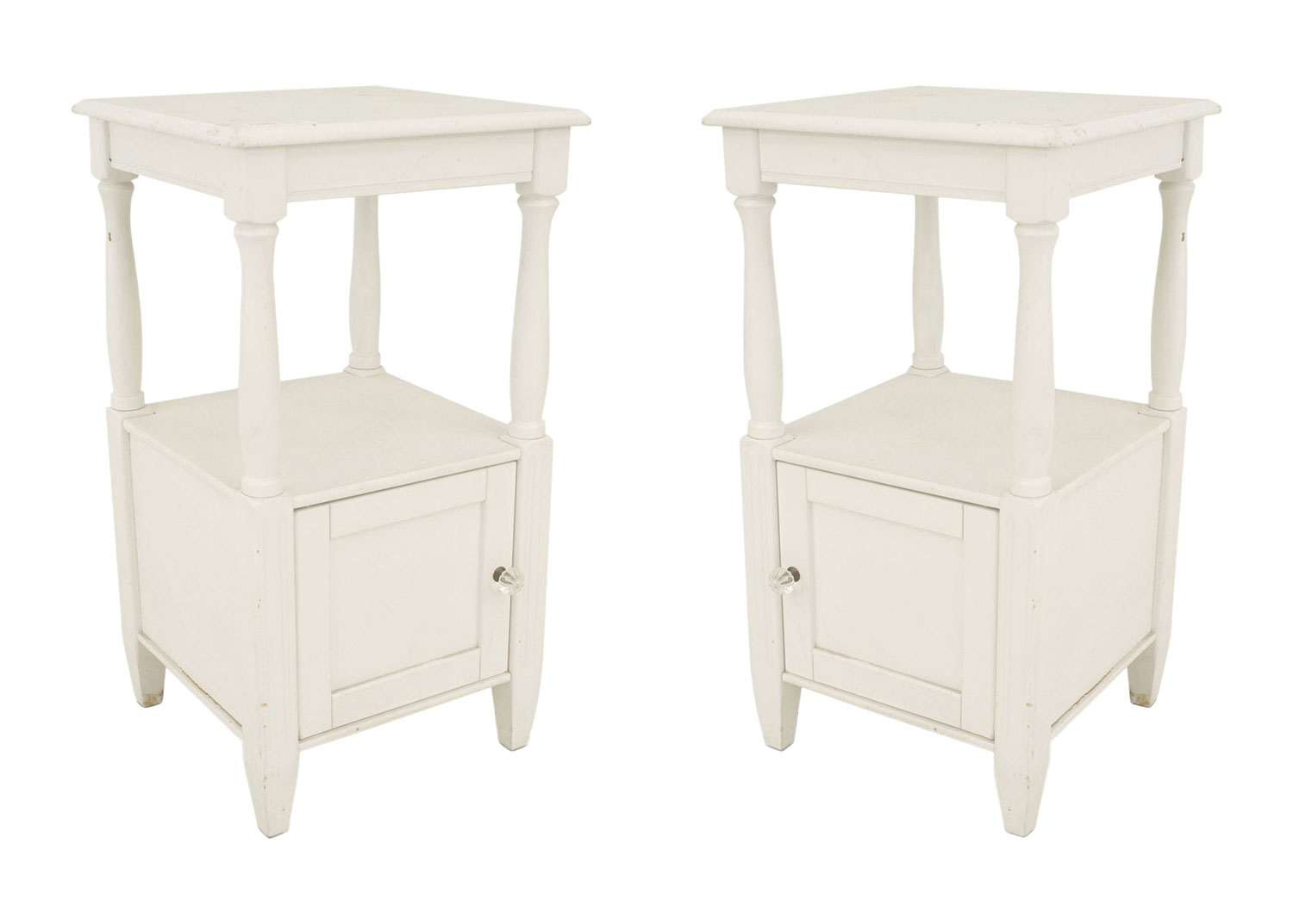 French provincial painted bedside tables 1