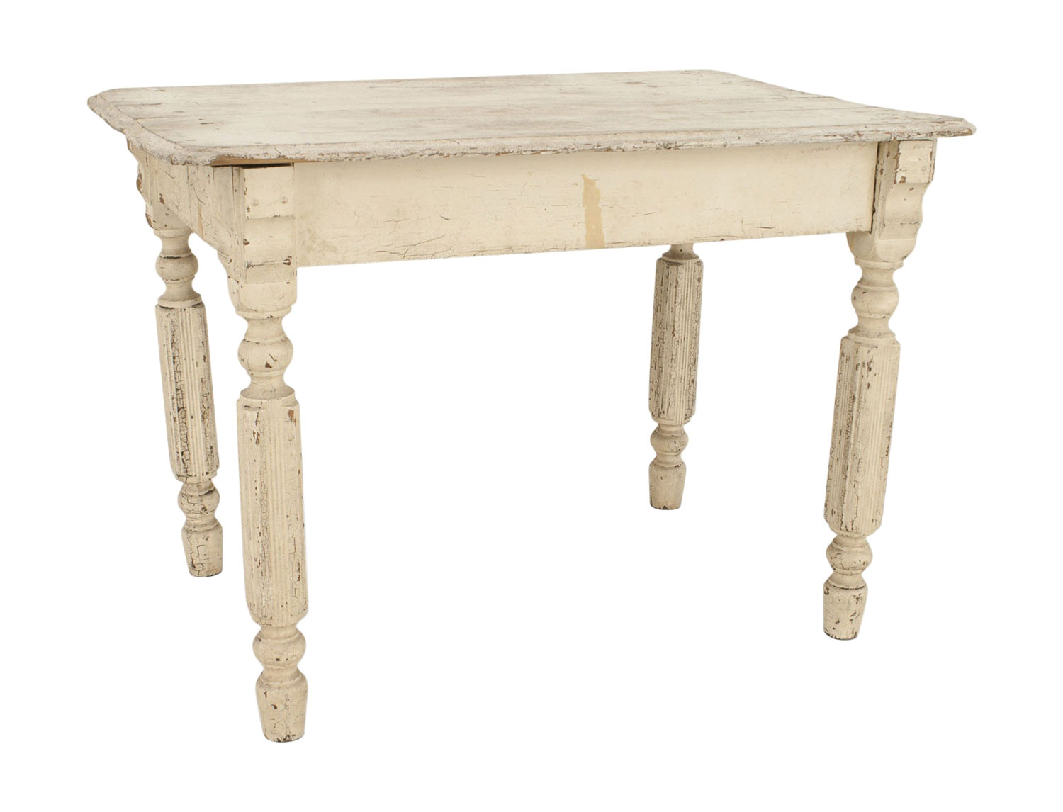 American country rustic white painted dining table