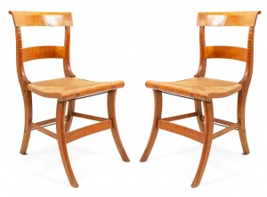 American federal tiger maple side chairs