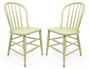 American country green spindle side chairs 1